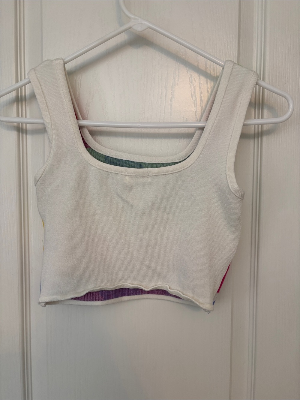 Debut Knit Fruit Print Cropped Tank Top - Multicolor size S/M - Picture 4 of 4